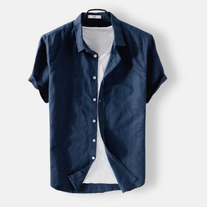 Antonios Short-sleeve Linen Shirt